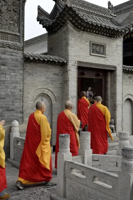 Framed Print : Monks going to pray at the Great Wild Goose Pagoda (Dayanta), dating from the Tang Dynasty in the 7th century, Xian, Shaanxi Framed Print : Monks going to pray at the Great Wild Goose Pagoda (Dayanta), dating from the Tang Dynasty in the 7th century, Xian, Shaanxi