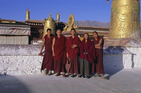 Monks at the Jokhang Temple, Lhasa, Tibet, China, Asia
