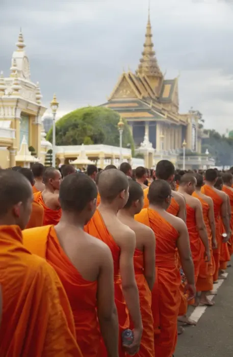 Framed Print : Monks in mourning parade for the late King Sihanouk outside Royal Palace, Phnom Penh, Cambodia, Indochina, Southeast Asia, Asia Framed Print : Monks in mourning parade for the late King Sihanouk outside Royal Palace, Phnom Penh, Cambodia, Indochina, Southeast Asia, Asia