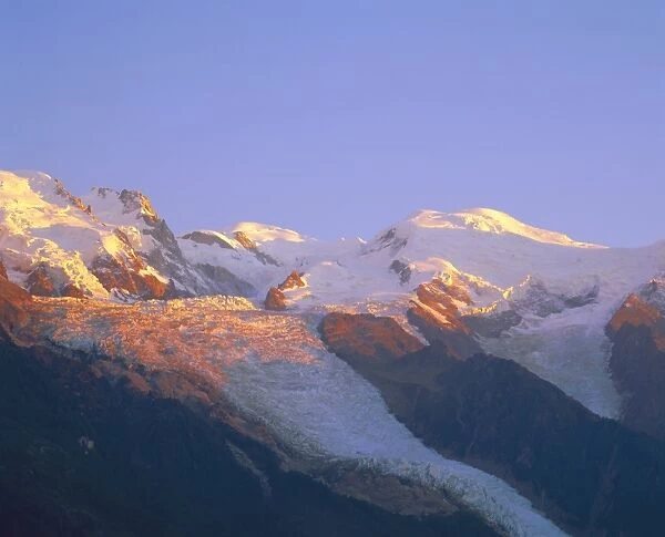 Mont Blanc and Glacier, the Alps, Haute-Savoie, France