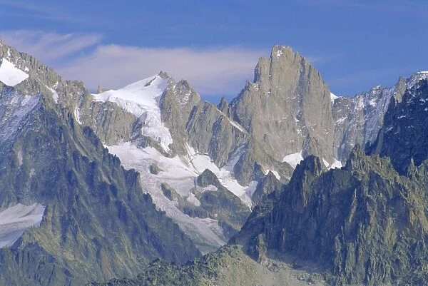 Mont Blanc range near Chamonix, Haute-Savoie, French Alps, France, Europe