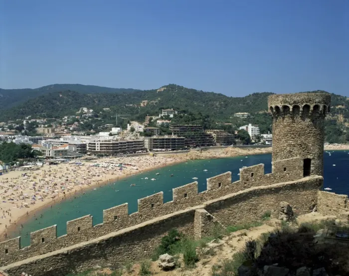 Framed Print : Mont Guardi battlements and Tossa de Mar Framed Print : Mont Guardi battlements and Tossa de Mar