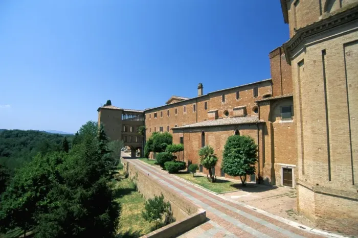 Framed Print : Monte Oliveto Maggiore abbey, Siena province, Tuscany, Italy, Europe