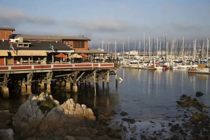 Framed Print : Monterey Docks and Fishermans Wharf restaurants, Monterey, Monterey County, California, United States of America, North America Framed Print : Monterey Docks and Fishermans Wharf restaurants, Monterey, Monterey County, California, United States of America, North America