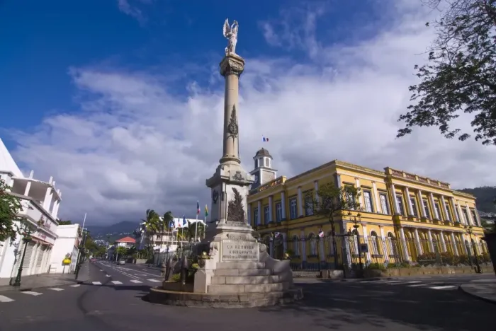 Framed Print : Monument aux Morts in front of the town hall of St-Denis, La Reunion, Indian Ocean Framed Print : Monument aux Morts in front of the town hall of St-Denis, La Reunion, Indian Ocean
