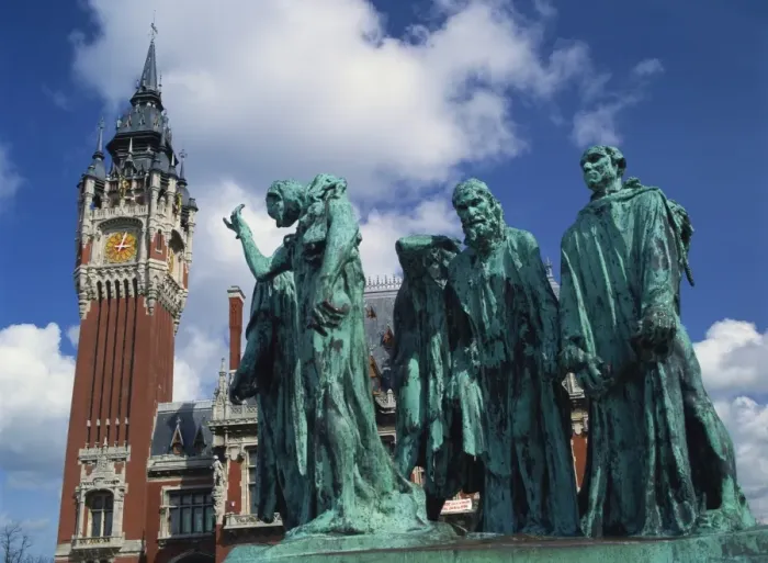 Framed Print : Monument to the Burghers of Calais by Rodin, in front of the town hall of Calais Framed Print : Monument to the Burghers of Calais by Rodin, in front of the town hall of Calais