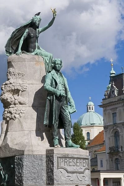 Monument in the center of Lublijana, Slovenia, Europe
