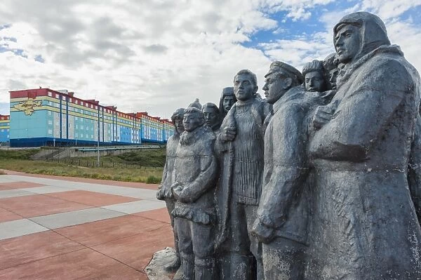 Monument to the first Revkom (First Revolutionary Committees), Siberian City Anadyr, Chukotka Province, Russian Far East, Eurasia
