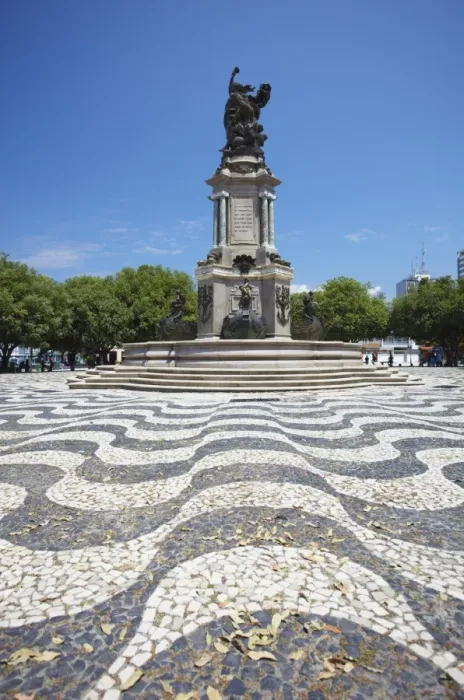 Framed Print : Monument in Praca Sao Sebastiao (St. Sebastian Square), Manaus, Amazonas, Brazil, South America
