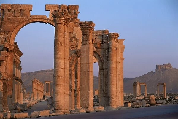 Monumental arch at archaeological site