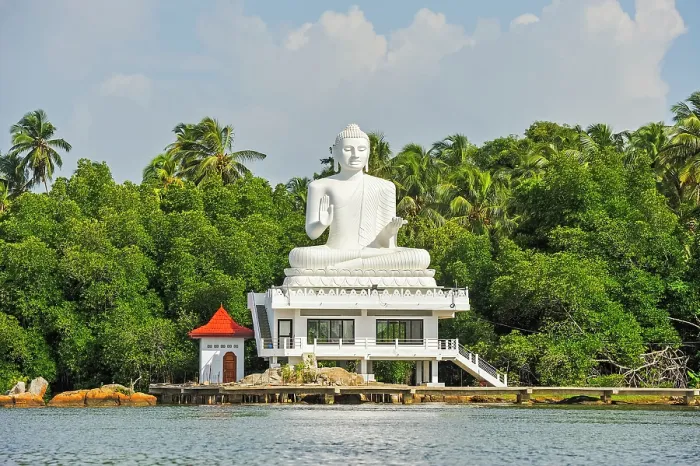 Framed Print : Monumental statue of Buddha at Bentota River mouth, Bentota, Galle District, Southern Province, Sri Lanka, Indian subcontinent, South Asia Framed Print : Monumental statue of Buddha at Bentota River mouth, Bentota, Galle District, Southern Province, Sri Lanka, Indian subcontinent, South Asia