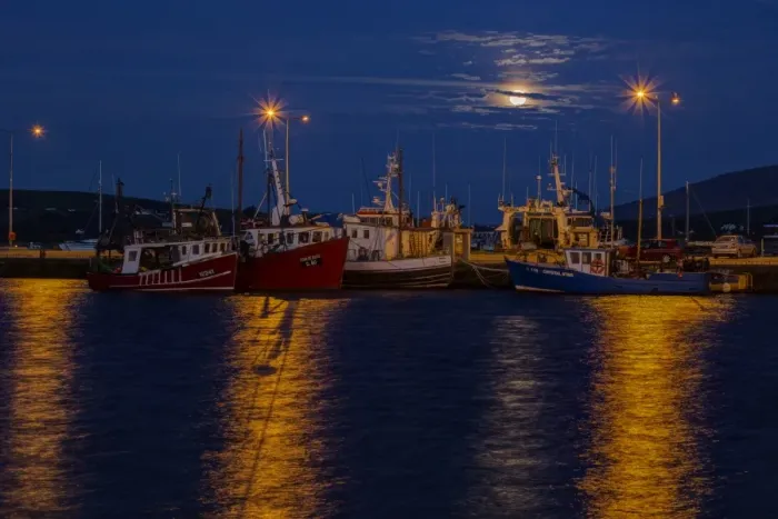 Framed Print : Full Moon, Dingle Harbour, County Kerry, Munster, Republic of Ireland, Europe Framed Print : Full Moon, Dingle Harbour, County Kerry, Munster, Republic of Ireland, Europe