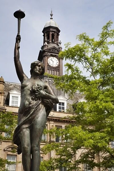 Morn Statue in City Square, Leeds, West Yorkshire, Yorkshire, England, United Kingdom, Europe