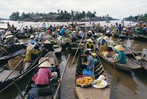 Morning floating market