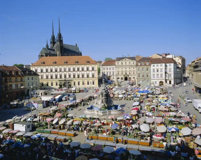 Framed Print : Morning Market, Brno, Czech Republic, Europe