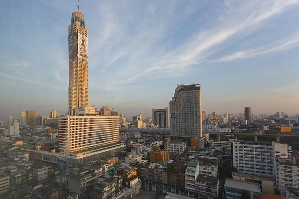 Morning view of Baiyoke Tower and city skyline, Bangkok, Thailand, Southeast Asia, Asia