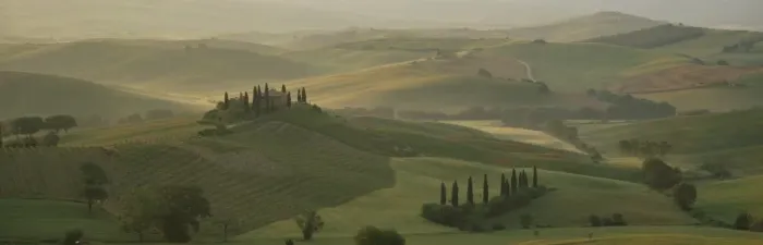Framed Print : Morning view across Val d Orcia to The Belvedere Framed Print : Morning view across Val d Orcia to The Belvedere