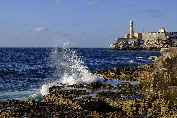 Morro Castle and lighthouse guard the entrance to Havana Bay, Havana, Cuba, West Indies