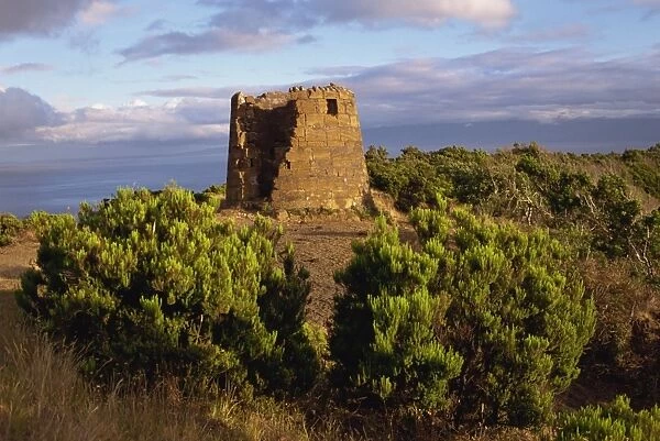 Morro Grande, stone tower, Sao Jorge, Azores, Portugal, Europe