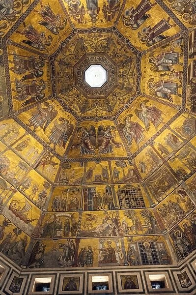 Mosaic ceiling of dome of the Battistero (Baptistry), Florence (Firenze), UNESCO World Heritage Site, Tuscany, Italy, Europe