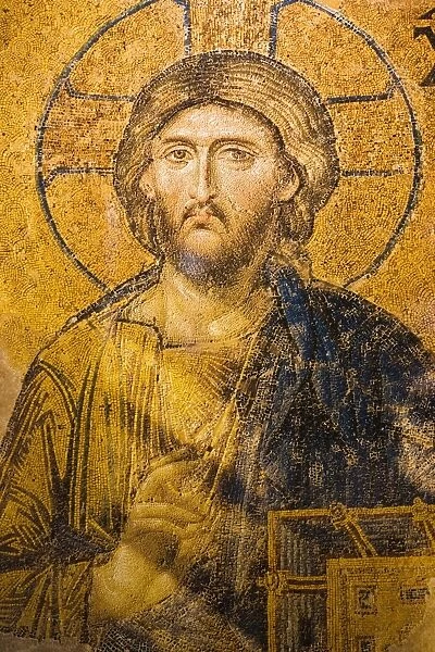 Mosaic of Christ in Aya Sofya (Sancta Sophia), UNESCO World Heritage Site