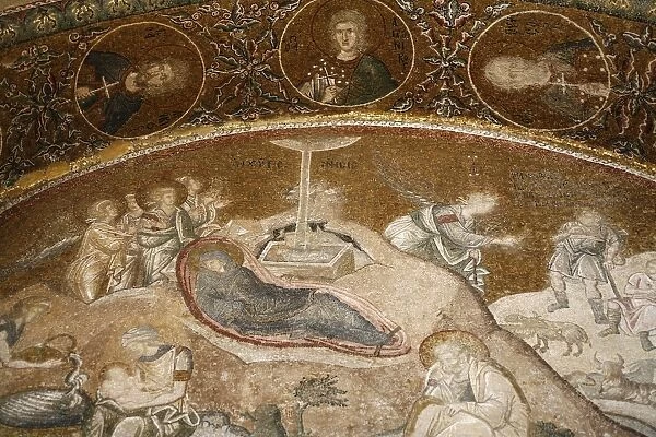 Mosaic depicting Mary giving birth to Jesus Christ in Kariye Camii (Holy Saviour in Chora church )