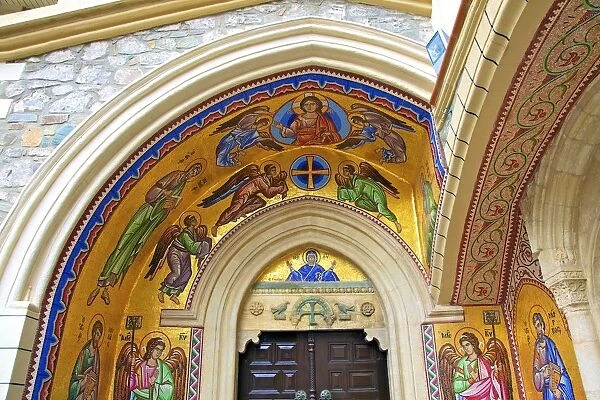 Mosaic depiction of the Vigin Mary, Kykkos Monastery, Kykkos, Troodos, Cyprus, Eastern