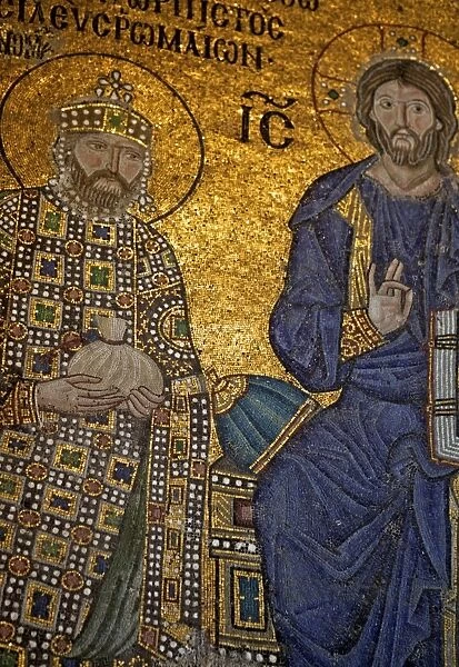Mosaic of Emperor Constantine IX Monomachos, Hagia Sophia, UNESCO World Heritage Site, Istanbul, Turkey, Europe, Eurasia