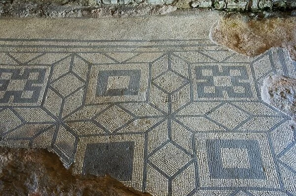 Part of mosaic floor, Fishbourne Roman Palace, near Chichester, Sussex