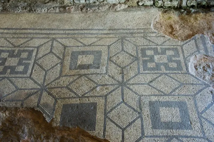 Framed Print : Part of mosaic floor, Fishbourne Roman Palace, near Chichester, Sussex Framed Print : Part of mosaic floor, Fishbourne Roman Palace, near Chichester, Sussex