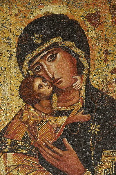Mosaic of Greek Virgin, Annunciation Basilica, Nazareth, Galilee, Israel, Middle East