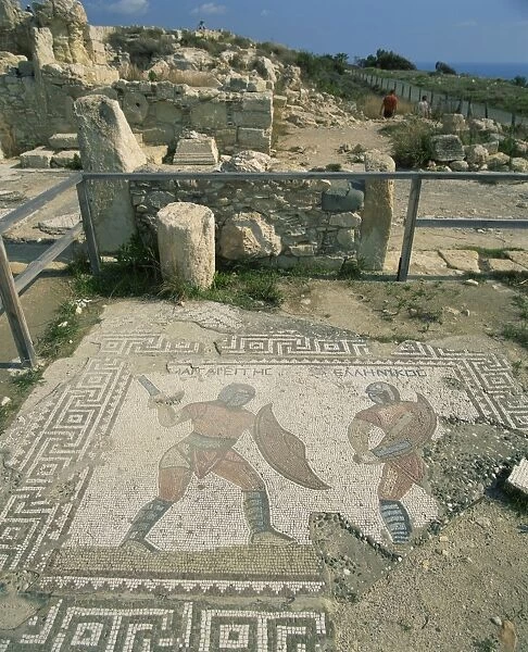 Mosaic, the house of gladiators, Kourion, Cyprus, Europe