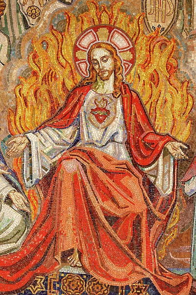 Mosaic of Jesus Christ, St. Claude la Colombiere Chapel, Paray-le-Monial, Saone-et-Loire