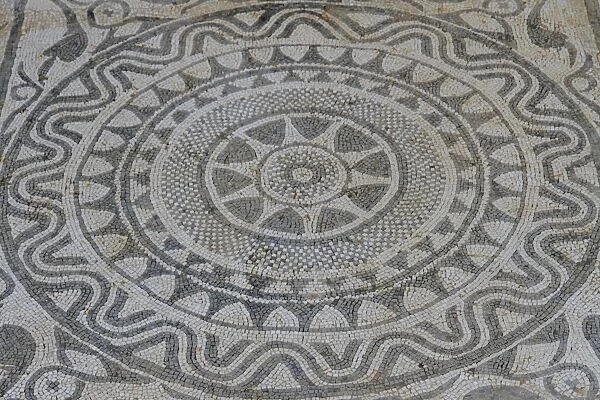 Mosaic in Roman villa, Risan, Kotor Bay, UNESCO World Heritage Site, Montenegro, Europe