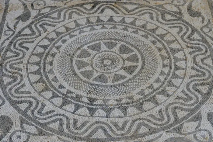 Framed Print : Mosaic in Roman villa, Risan, Kotor Bay, UNESCO World Heritage Site, Montenegro, Europe
