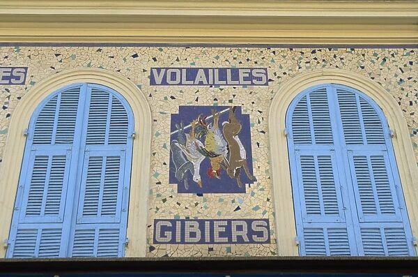 Mosaic shop sign, Cours Saleya, Nice, Alpes Maritimes, Provence, Cote d Azur
