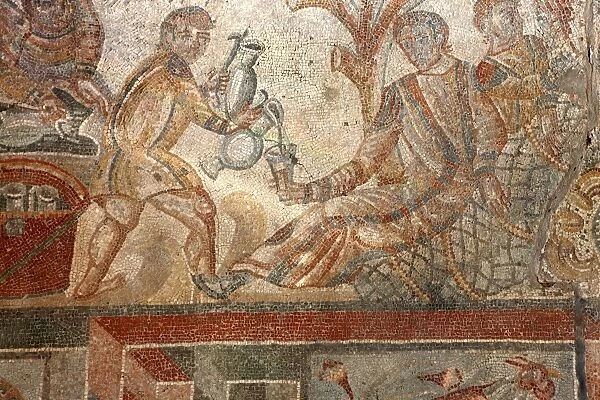 Mosaic, Villa Romana del Tellaro, Noto, Sicily, Italy, Europe