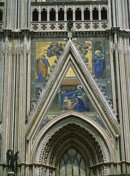 Mosaics, mostly 18th and 19th century replacements of originals, on facade of cathedral