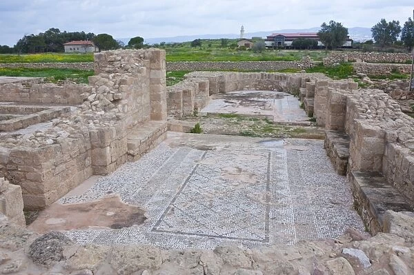 Mosaics at the archaeological site, Paphos, UNESCO World Heritage Site, Cyprus, Europe