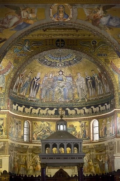 Mosaics inside the church of Santa Maria in Trastevere, Piazza Santa Maria in Trastevere