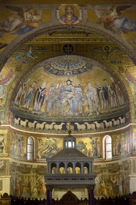 Framed Print : Mosaics inside the church of Santa Maria in Trastevere, Piazza Santa Maria in Trastevere Framed Print : Mosaics inside the church of Santa Maria in Trastevere, Piazza Santa Maria in Trastevere
