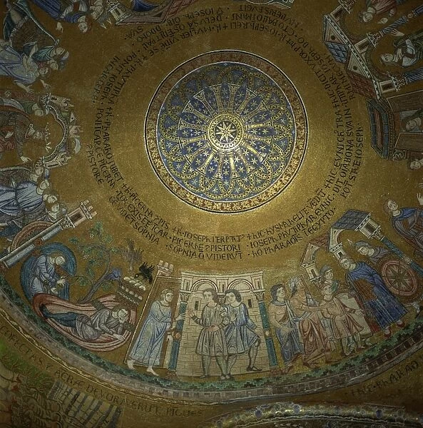 Mosaics inside St. Marks Basilica, Venice, Veneto, Italy, Europe