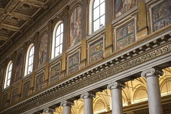 Mosaics along nave of basilica of Santa Maria Maggiore (St. Mary Major), Piazza Santa