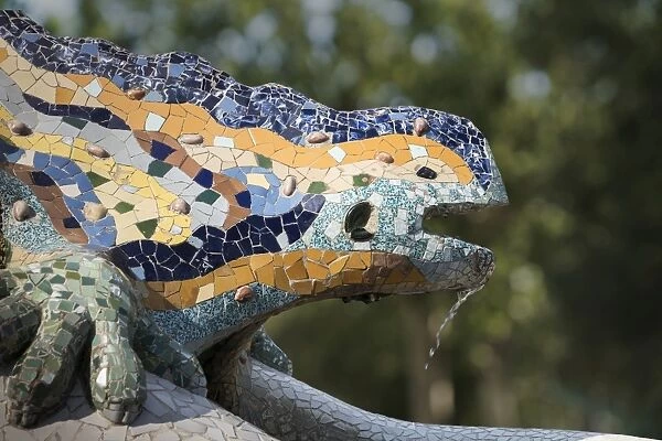Mosaics, Parc Guell, UNESCO World Heritage Site, Barcelona, Catalonia, Spain, Europe
