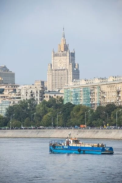 Moscow seen from a river cruise along the Moskva River (Moscow River), Moscow, Russia, Europe