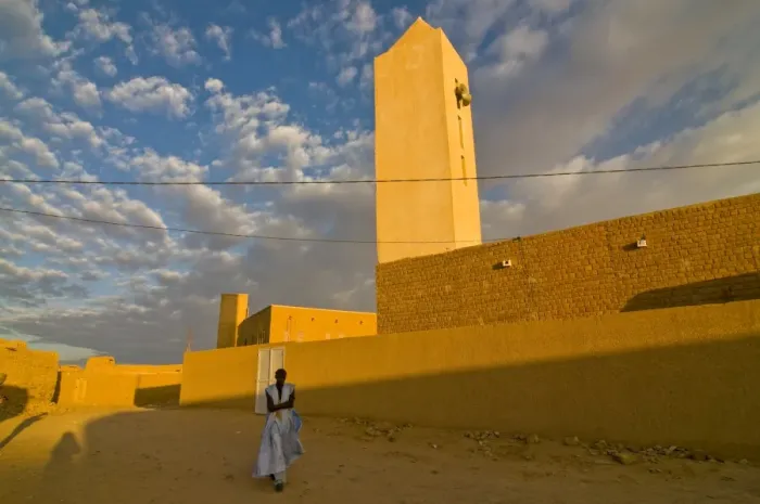 Framed Print : Mosque at Atar at sunrise, Mauritania, Africa