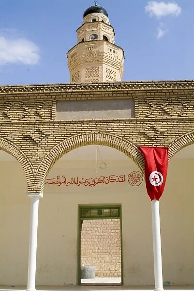 Mosque and flag