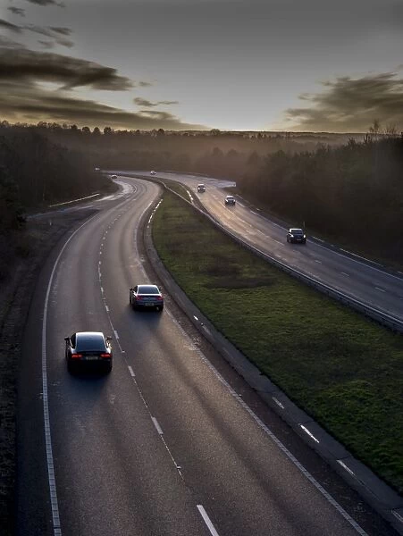 Motorway A31 daylight, Surrey, England, United Kingdom, Europe