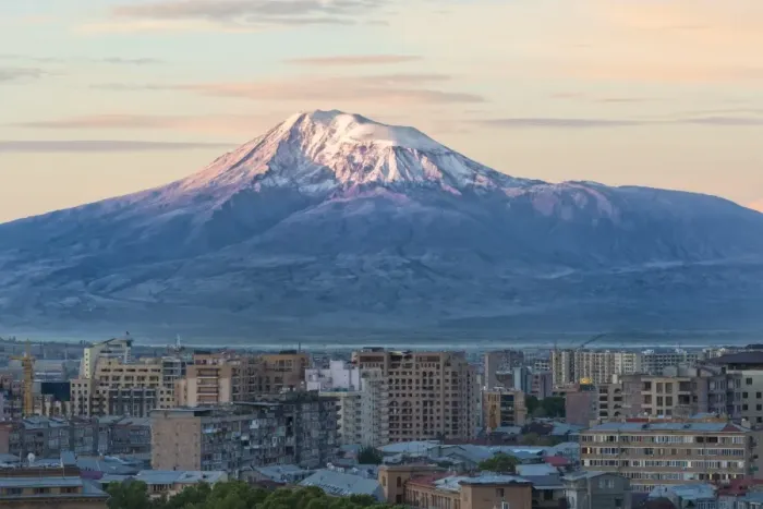 Framed Print : Mount Ararat and Yerevan viewed from Cascade at sunrise, Yerevan, Armenia, Cemtral Asia Framed Print : Mount Ararat and Yerevan viewed from Cascade at sunrise, Yerevan, Armenia, Cemtral Asia