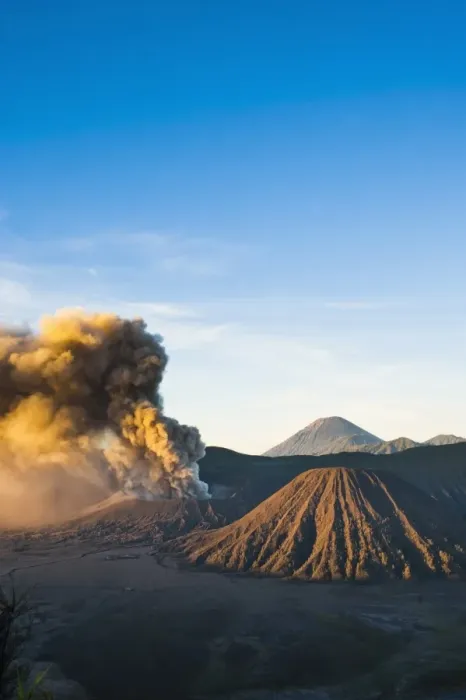 Framed Print : Mount Bromo volcano erupting at sunrise, sending volcanic ash high into the sky, East Java, Indonesia, Southeast Asia, Asia Framed Print : Mount Bromo volcano erupting at sunrise, sending volcanic ash high into the sky, East Java, Indonesia, Southeast Asia, Asia